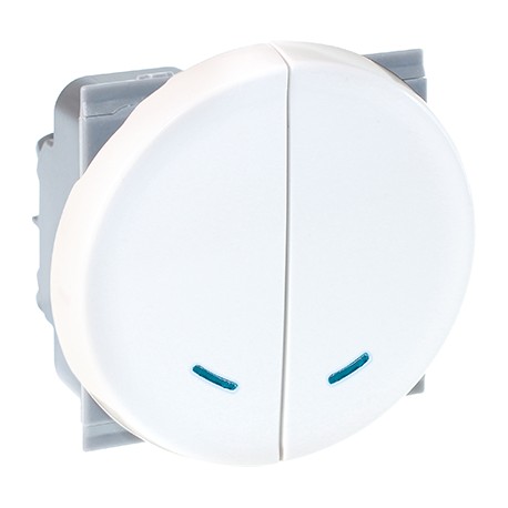 Double Va-et-vient lumineux Comète 1 poste - 10AX - Blanc