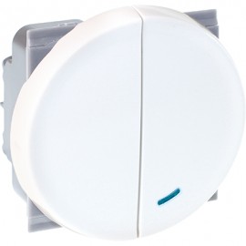 Poussoir non lumineux + va-et-vient lumineux Comète 1 poste - 10AX - Blanc