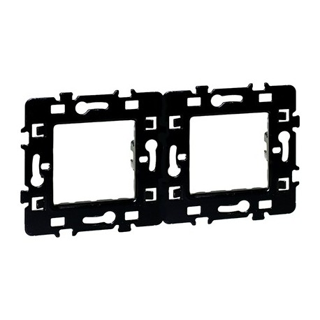 Plaque de support métal Comète - 2 postes - Noir