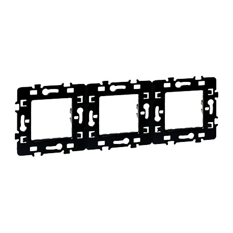 Plaque de support métal Comète - 3 postes - Noir