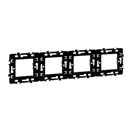 Plaque de support métal Comète - 4 postes - Noir