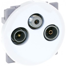 Prise TV+FM+SAT Comète 1 poste - Blanc