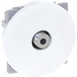 Prise TV multi-services type ”F” mâle Comète 1 poste - Blanc