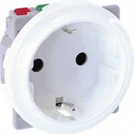 Prise de courant 2P+T Comète 1 poste - 16A Schuko - Blanc