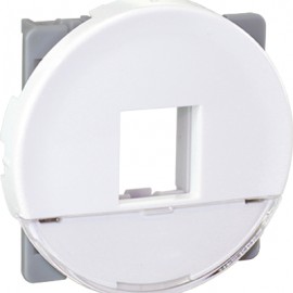 Cadre support pour noyaux RJ45 Comète - 1 poste - Blanc