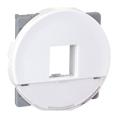 Cadre support pour noyaux RJ45 Comète - 1 poste - Blanc