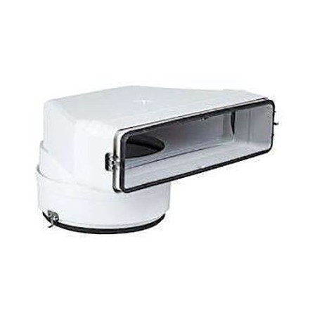 Coude mixte vertical CMV pour conduit rectangulaire PVC rigide - 55 x 110 x ø100mm - Avec joint