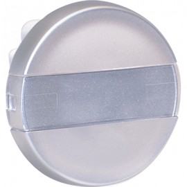 Poussoir à fermeture avec porte étiquette Comète - 1 poste - 10A - Silver