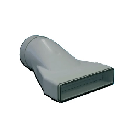 Raccord mixte droit pour conduit rectangulaire PVC rigide - 55 x 220 x ø125mm - Avec joint