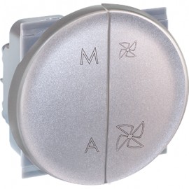 Interrupteur VMC 2 vitesses Comète 1 poste - Silver
