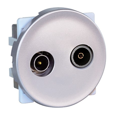 Prise TV+FM Comète 1 poste - Silver