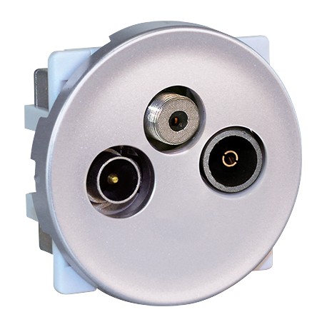 Prise TV+FM+SAT Comète 1 poste - Silver