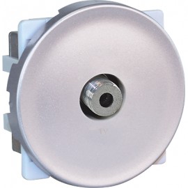 Prise TV multi-services type ”F” mâle Comète 1 poste - Silver