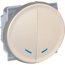 Double Va-et-vient lumineux Comète 1 poste - 10AX - Titane