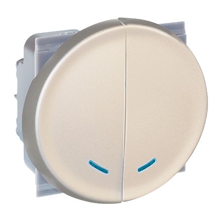 Double Va-et-vient lumineux Comète 1 poste - 10AX - Titane