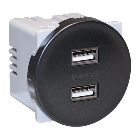 Prise chargeur double USB femelle Comète - 5,5V DC - Vulcain