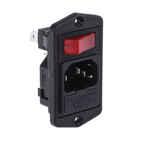 Connecteur IEC mâle C14 - 10A - 250V - Montage panneau