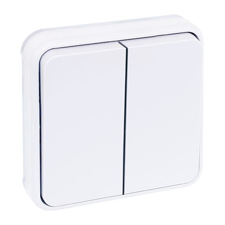 Double Va-et-vient Oxxo - 1 poste - 10A - Blanc