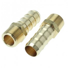 Boîte de 10 raccords cannelés en laiton BSPT - 1/2” mâle - Droit