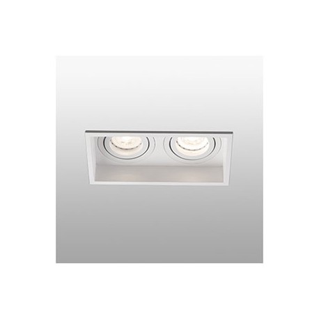 Lampe encastrable carré orientable Hyde - Blanc - 2L - Sans ampoule - GU10