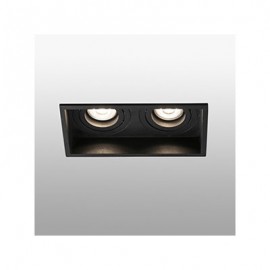 Lampe encastrable carré orientable Hyde - Noir - 2L - Sans ampoule - GU10