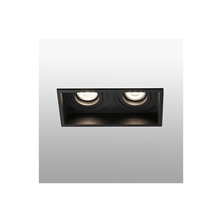 Lampe encastrable carré orientable Hyde - Noir - 2L - Sans ampoule - GU10