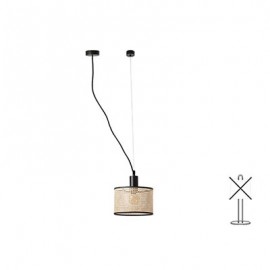 Lampe suspension avec tendeur Mambo - Noir - Sans ampoule - E27