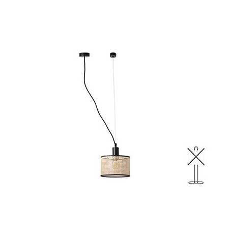 Lampe suspension avec tendeur Mambo - Noir - Sans ampoule - E27