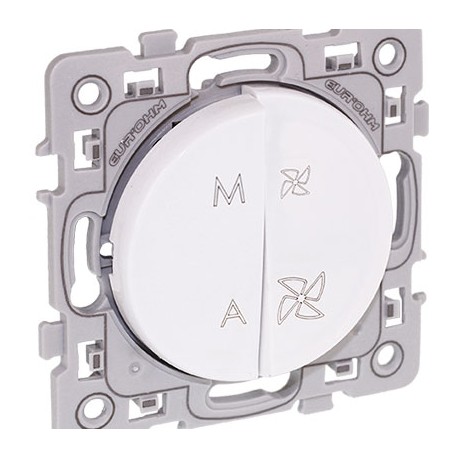 Interrupteur VMC 2 positions Square 1 poste - 10AX - 250V - Blanc