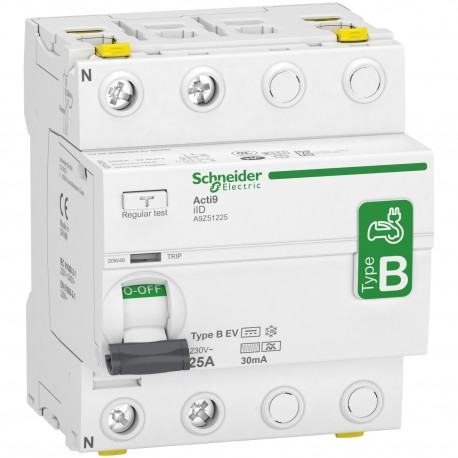 Interrupteur différentiel 25A Acti9 iID - Type B-EV - 2 pôles - 30mA - 230V - CA