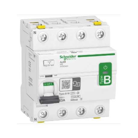 Interrupteur différentiel 63A Acti9 iID - Type B-SI - 4 pôles - Temporisation sélective