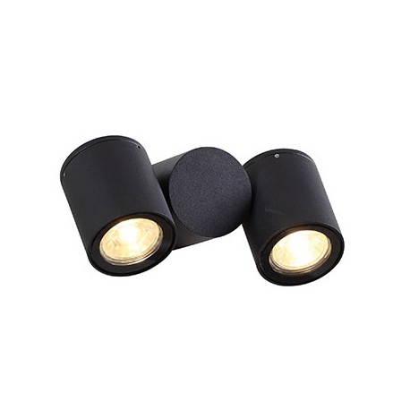 Applique extérieur LED Topaze - Noir - 2x6W - 3000K - 36°