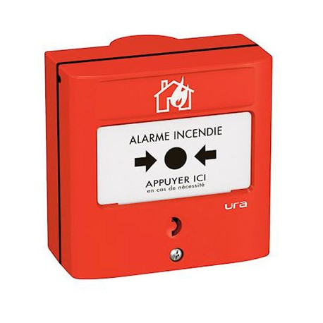 Déclencheur manuel à membrane réarmable double contacts - IP30 - Rouge