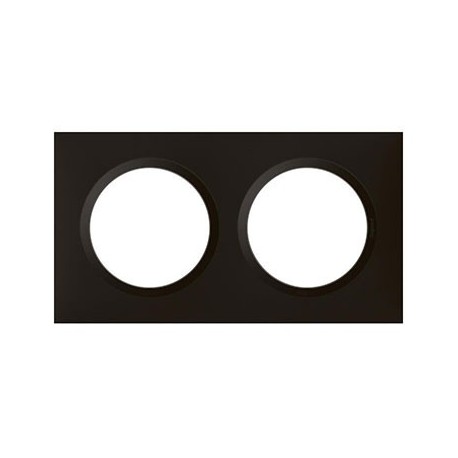 Plaque de finition Dooxie - Carrée - Noir velours - 2 postes