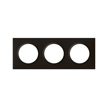Plaque de finition Dooxie - Carrée - Noir velours - 3 postes