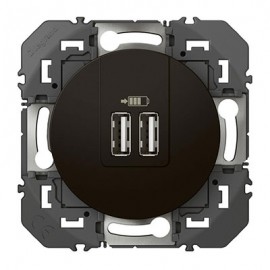 Double chargeur USB Dooxie - Noir - Type A - 2,4A