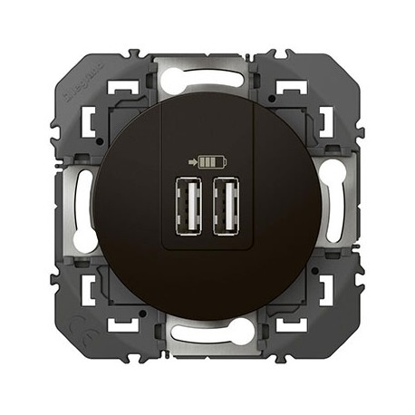 Double chargeur USB Dooxie - Noir - Type A - 2,4A