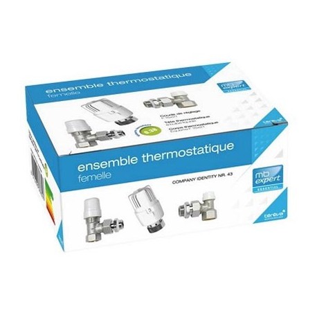 Ensemble robinetterie de chauffage thermostatique 15 x 21 - Femelle
