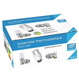 Ensemble robinetterie de chauffage thermostatique 15 x 21 - Fileté mâle