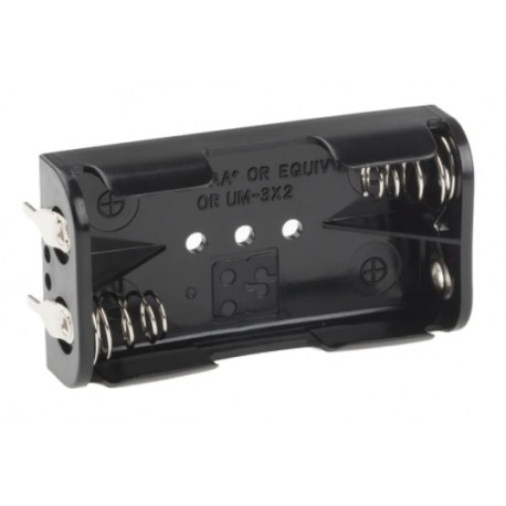 Porte-piles 2 x RS PRO - AA - Raccordement Circuits imprimés