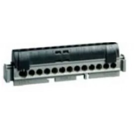 Bornier de répartition isolé IP2X - Phase - 12x16mm2 + 1x25mm² - 113mm - Noir