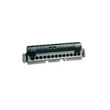 Bornier de répartition isolé IP2X - Phase - 12x16mm2 + 1x25mm² - 113mm - Noir