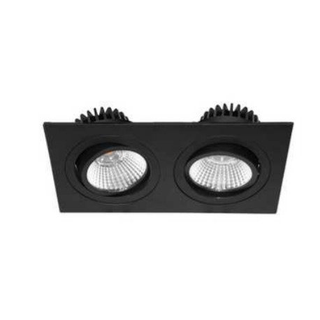 Spot encastré AL2014 SDX Indigo - 2x9W - 3000K - Orientable - Dimmable - Noir mat