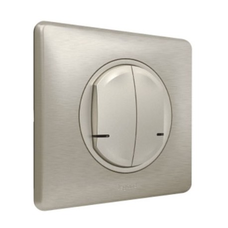 Interrupteur double Legrand connecté Céliane avec Netatmo - avec neutre - 2x250W - Titane