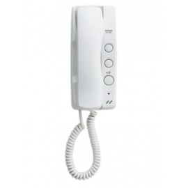 Poste audio Aiphone avec combiné - 2 fils - 2 boutons de commande - Blanc