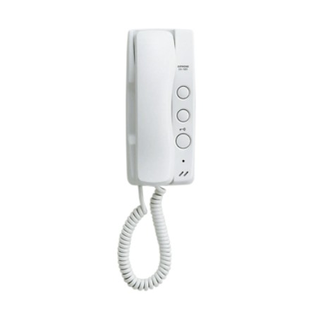 Poste audio Aiphone avec combiné - 2 fils - 2 boutons de commande - Blanc