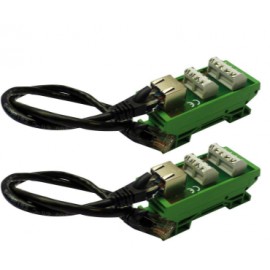 Packs 2 connecteurs sur support dé-clipsable Aiphone - RJ45/LYT1 - avec cordons cat.6 50 cm