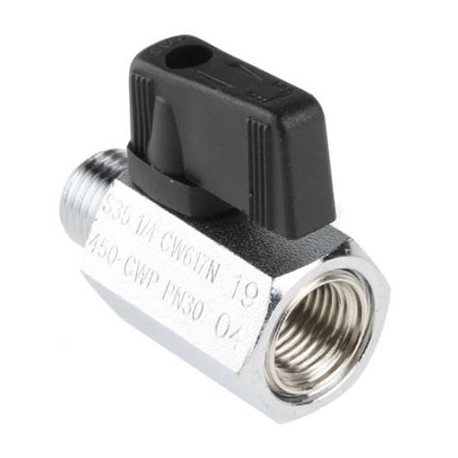 Robinet à boisseau sphérique RS PRO - G 1/4 - Laiton chromé
