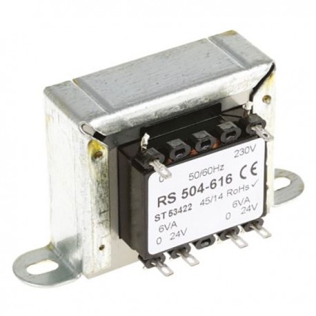 Transformateur à montage sur châssis RS Pro 12VA - Primaire 230Vca - Secondaire 24Vca - 2 sorties