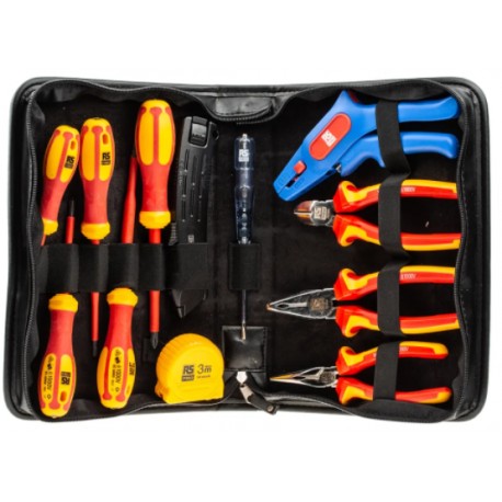 Jeu de pinces et tournevis RS Pro - 12 pièces - Isolés 1000V - Avec trousse